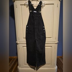 Old Navy Black Baggy Wide Leg Overalls 6 Petite